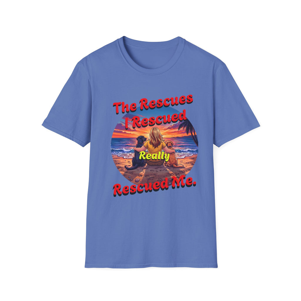Rescue Dogs Saved Me Tee – "My Rescues Really Rescued Me" Beach Rescue Dog T-Shirt