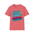“Social Media Keyboard Courage” Graphic Tee (Be Kind Message) - T-Shirt    (AI Generated Human Mock-Ups)