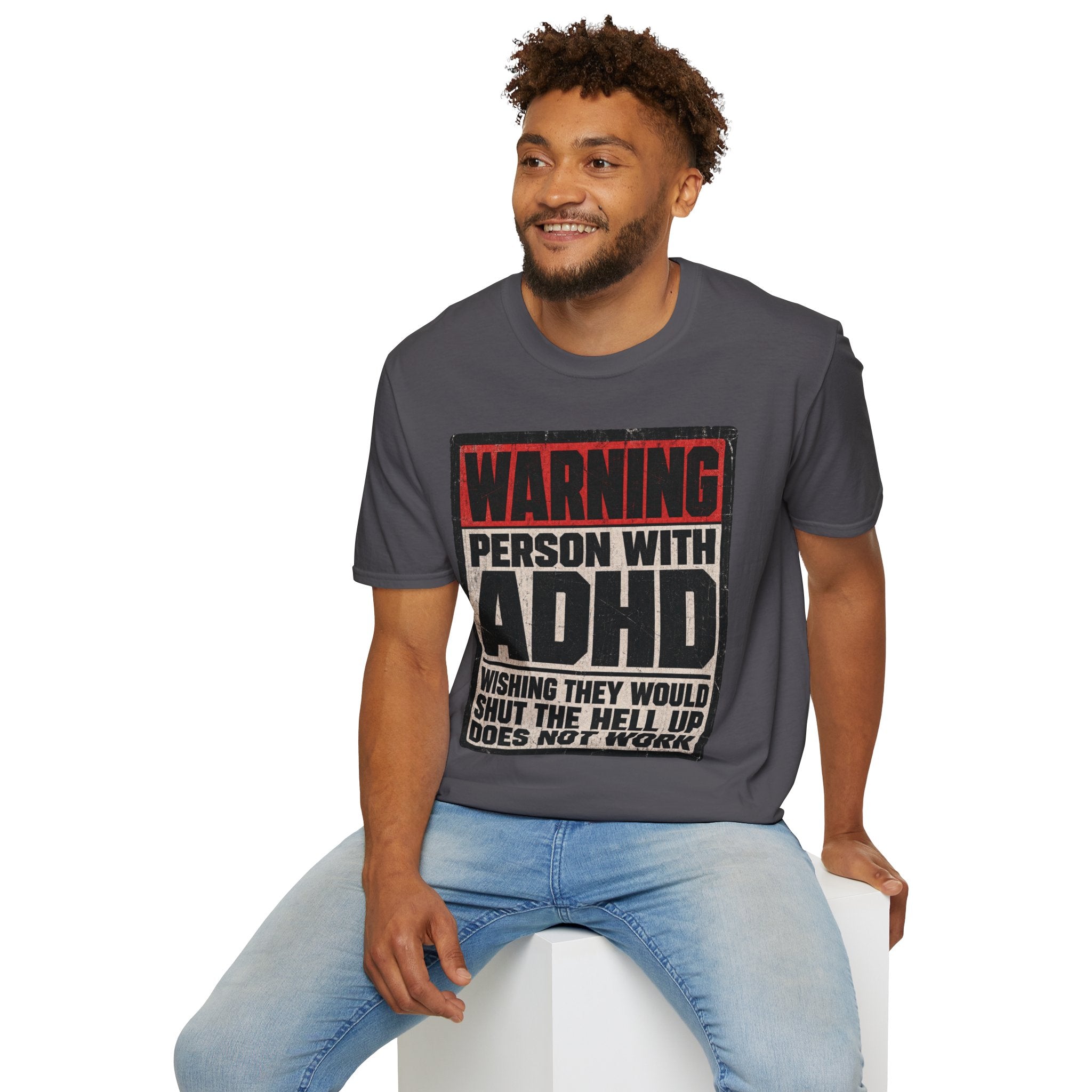 "WARNING! Person With ADHD" Funny and Clever T