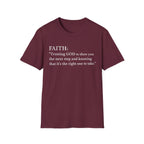 Faith Definition T-Shirt — "Trusting GOD to show you the next step" Christian Tee