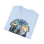 Geezers School Hike Vintage Mountain Graphic ("10 Miles One Way…Barefoot, In A Foot Of Snow") - T-Shirt