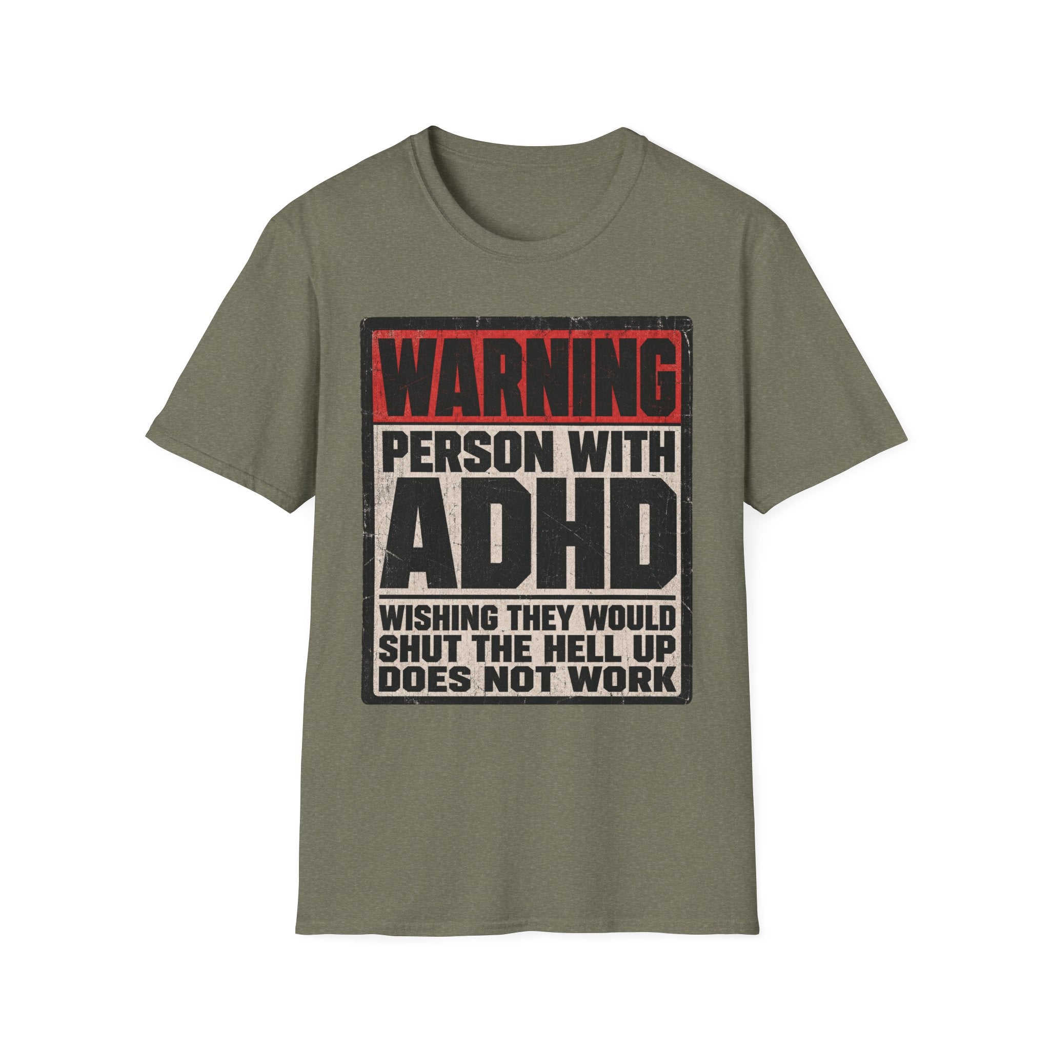 "WARNING! Person With ADHD" Funny and Clever T