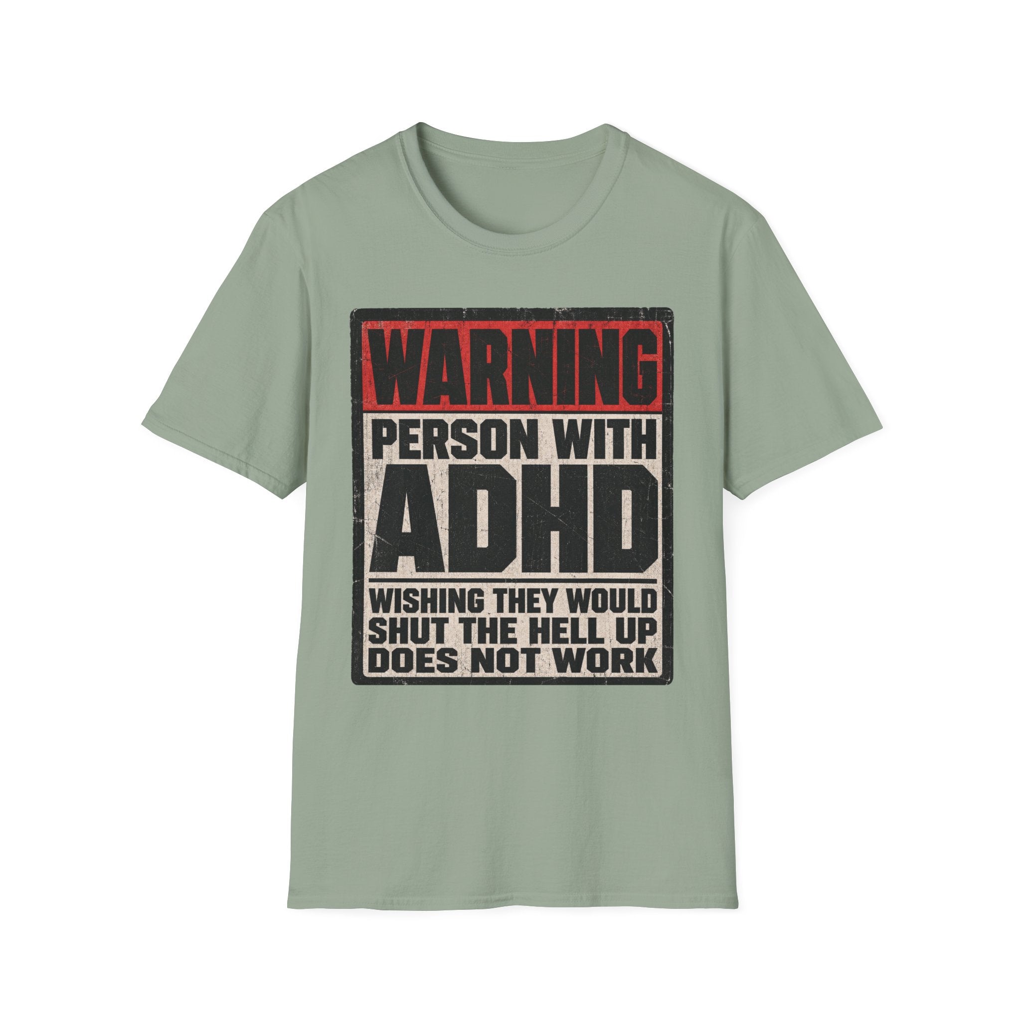 "WARNING! Person With ADHD" Funny and Clever T