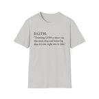 Faith T-Shirt — "Trusting GOD to show you the next step" Inspirational Christian Tee (Black lettering)