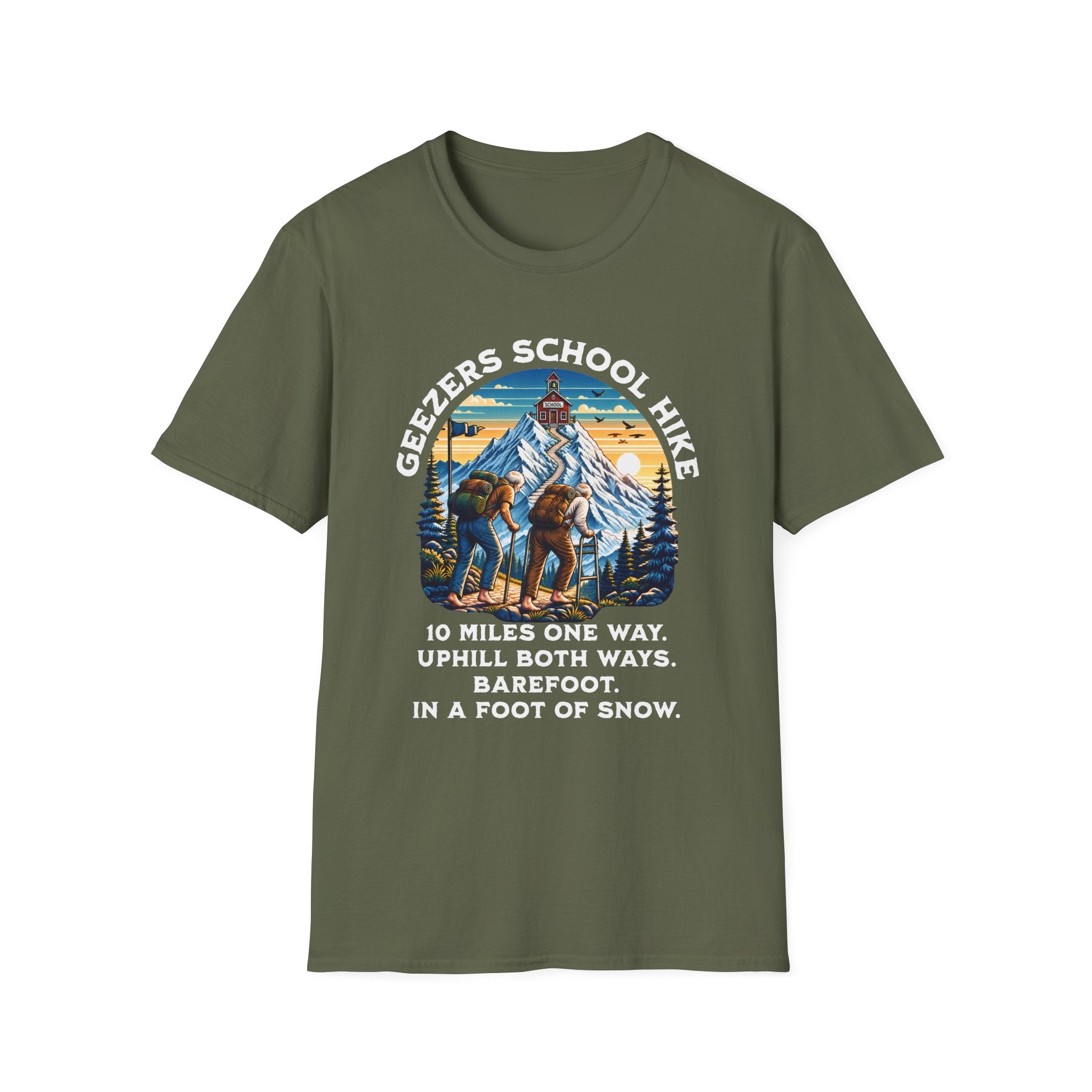 'Geezers School Hike' Mountain Vintage Graphic Tee