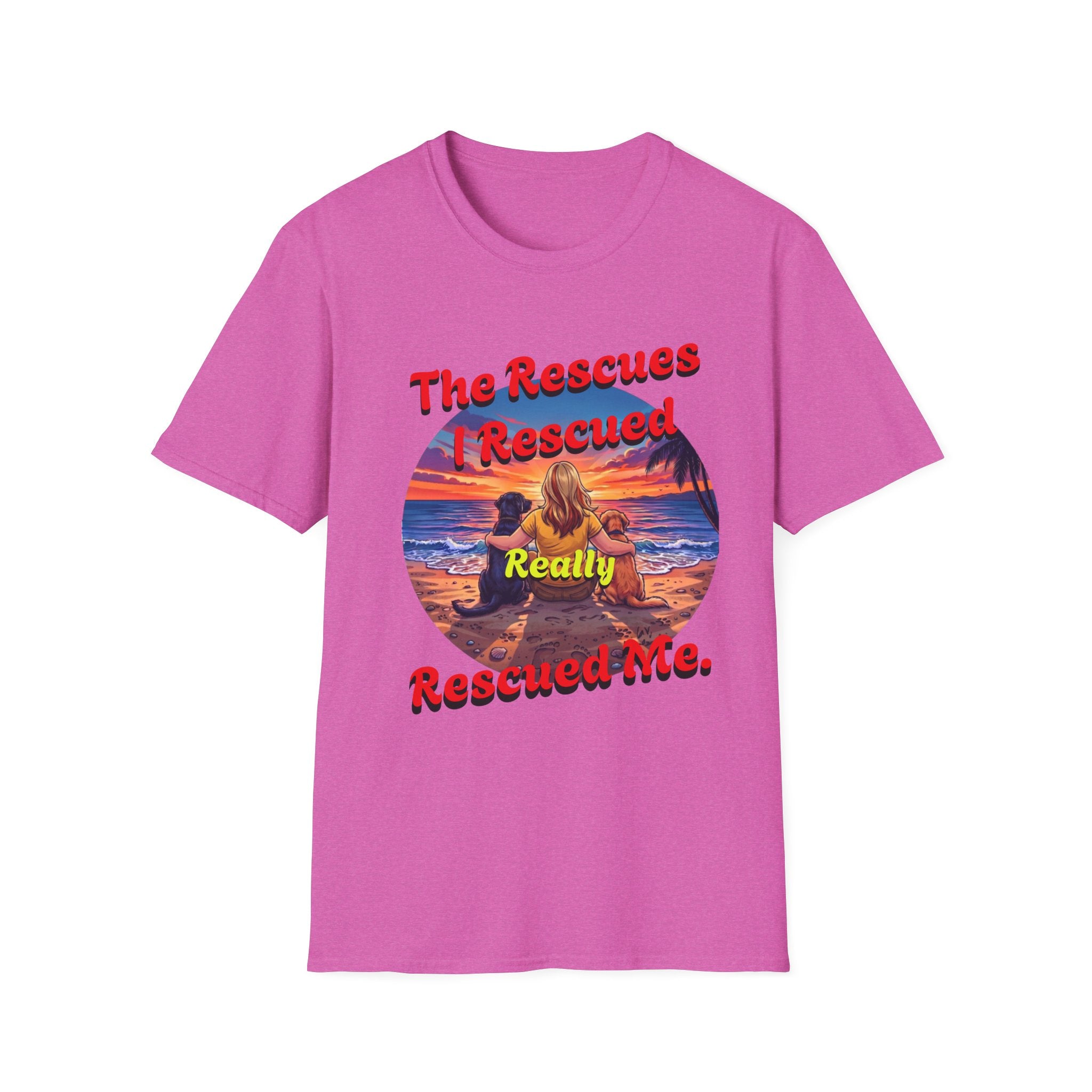 Rescue Dogs Saved Me Tee – "My Rescues Really Rescued Me" Beach Rescue Dog T-Shirt