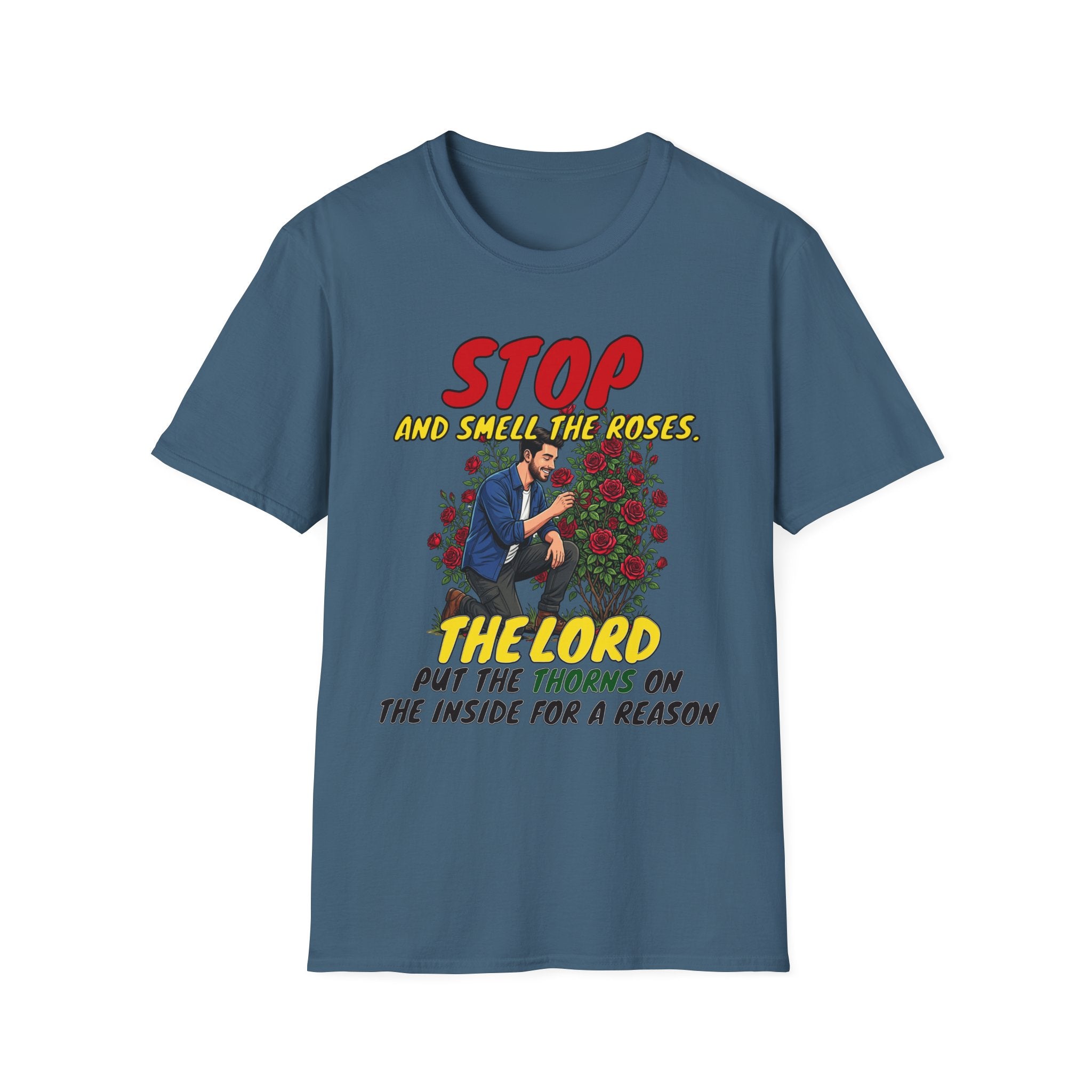 "Stop and Smell the Roses" - Faith Based Christian Inspirational Tee - Boys / Men 2A