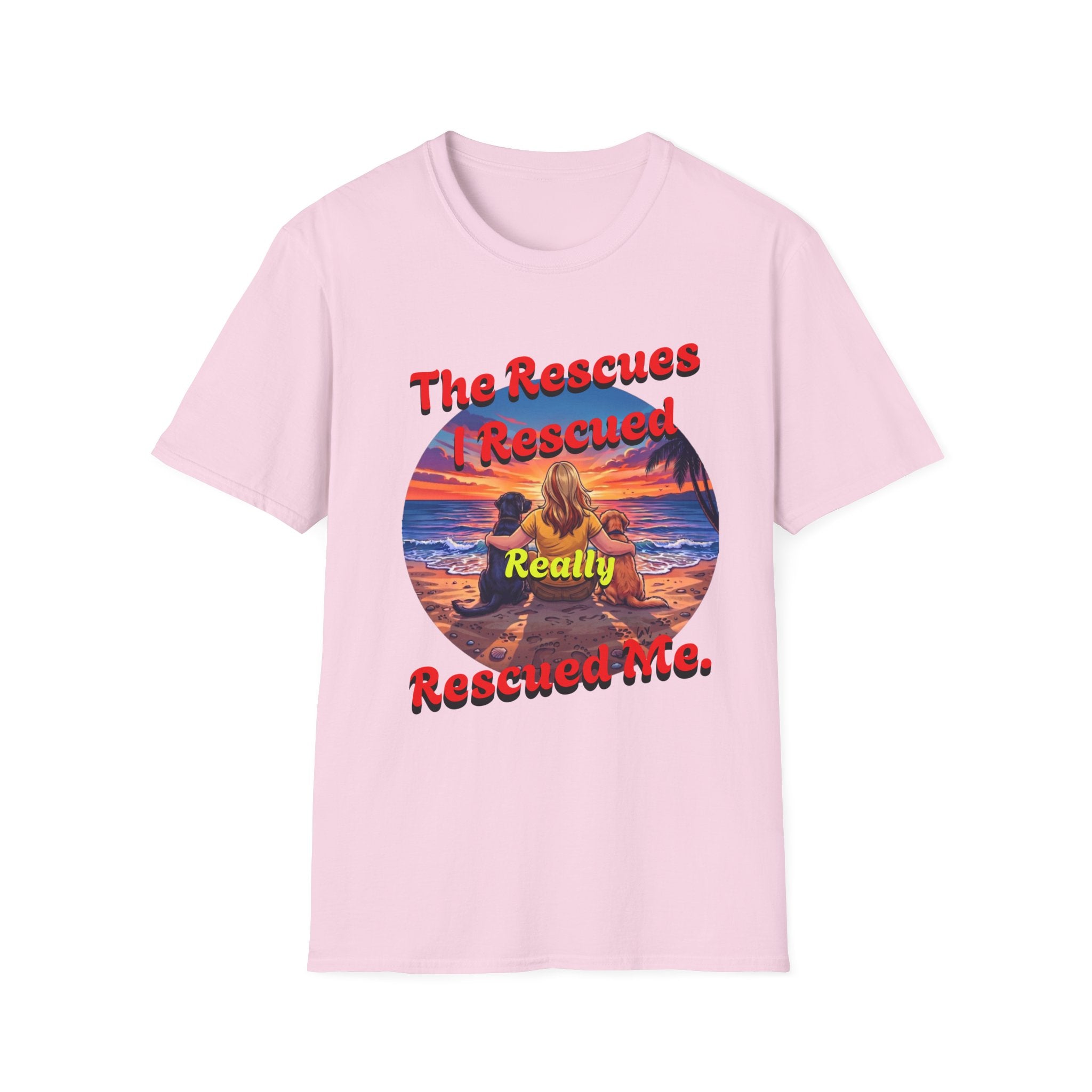 Rescue Dogs Saved Me Tee – "My Rescues Really Rescued Me" Beach Rescue Dog T-Shirt