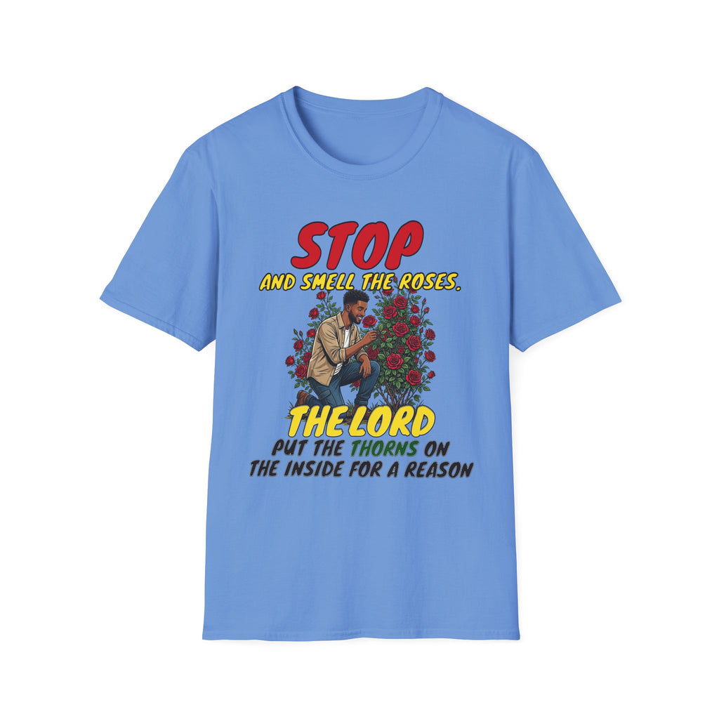 "Stop and Smell the Roses" - Faith Based Christian Inspirational Tee - Boys / Men 1A