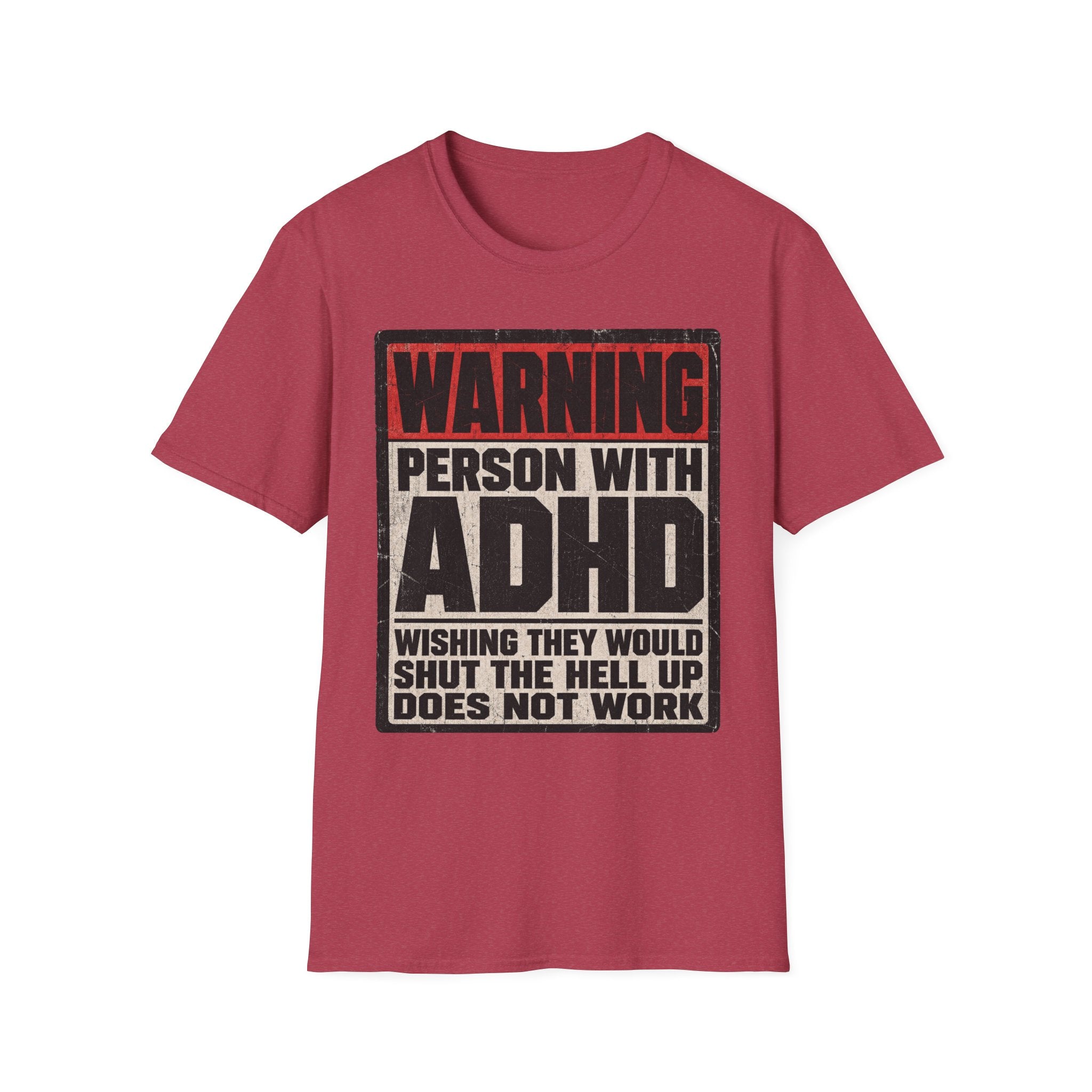"WARNING! Person With ADHD" Funny and Clever T