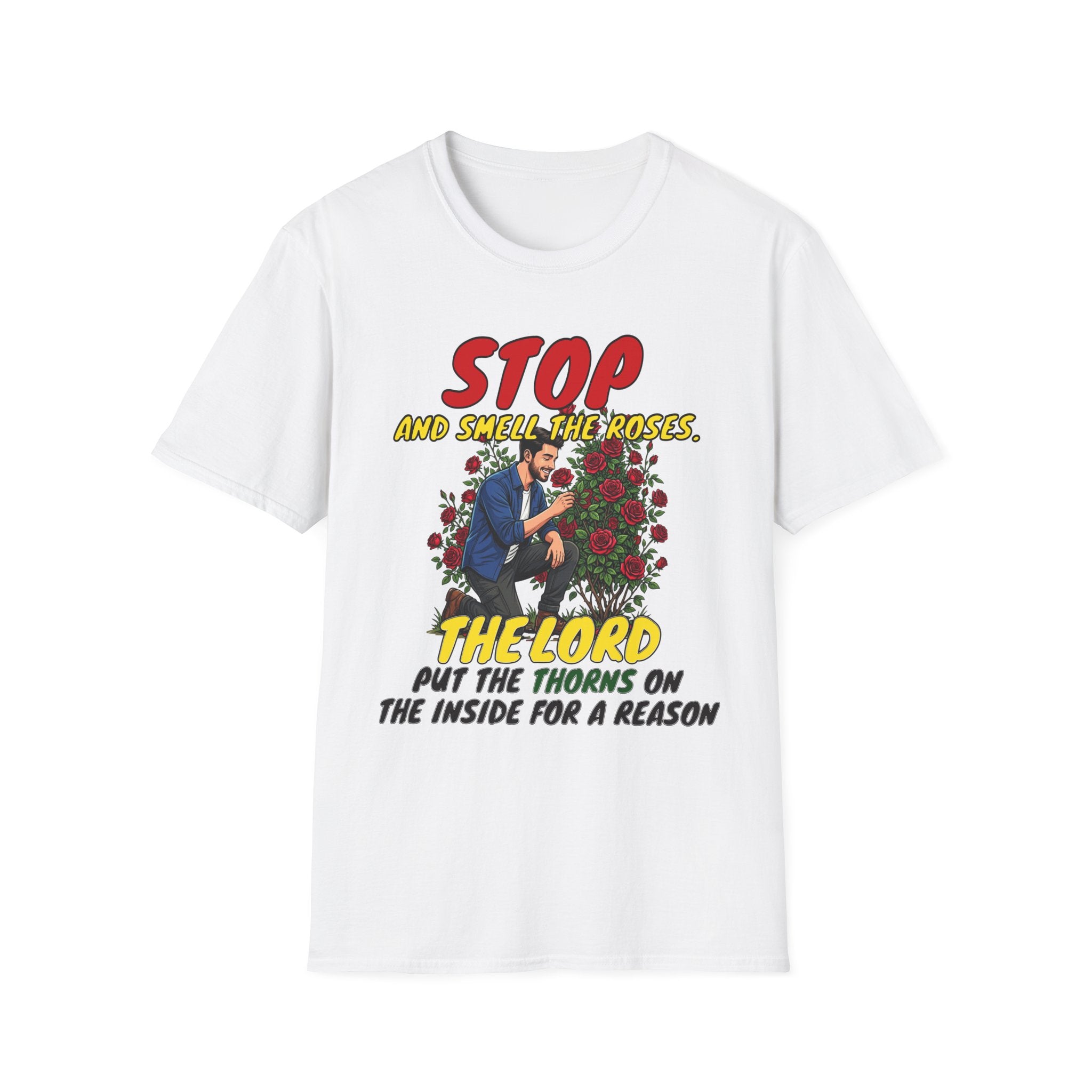 "Stop and Smell the Roses" - Faith Based Christian Inspirational Tee - Boys / Men 2A