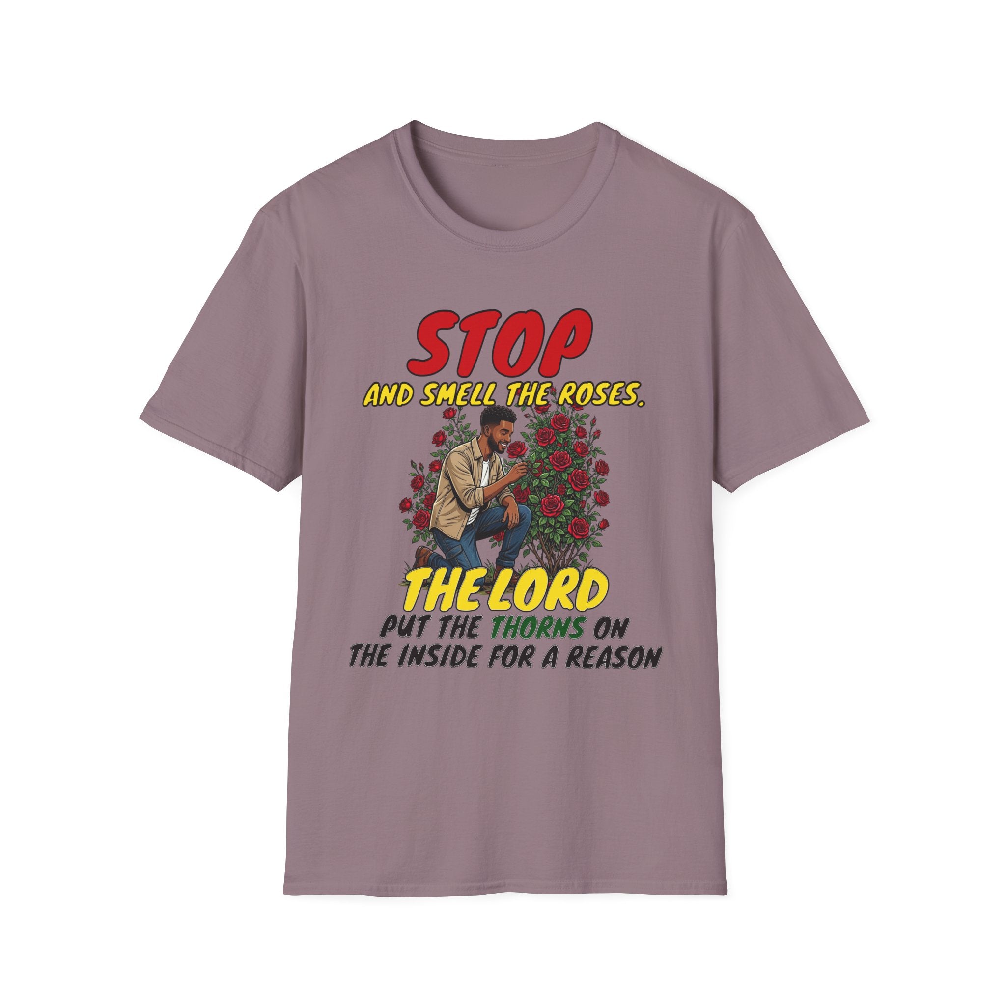 "Stop and Smell the Roses" - Faith Based Christian Inspirational Tee - Boys / Men 1A