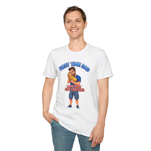 "First Time Dad – Lifetime Influencer" Fathers Day Gift T-Shirt