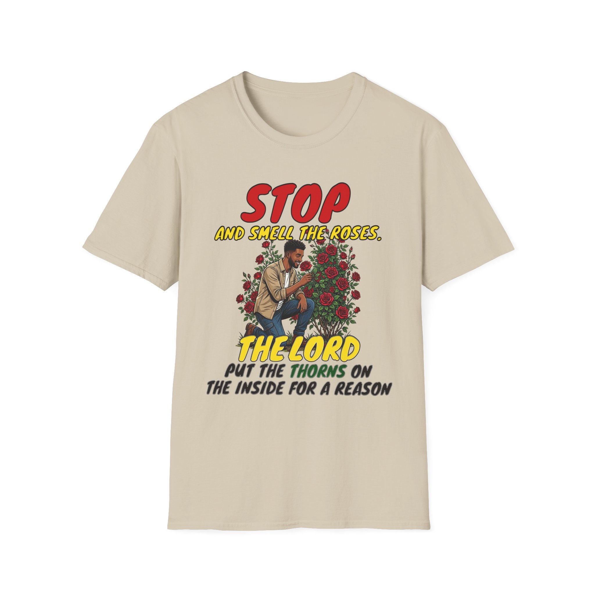 "Stop and Smell the Roses" - Faith Based Christian Inspirational Tee - Boys / Men 1A
