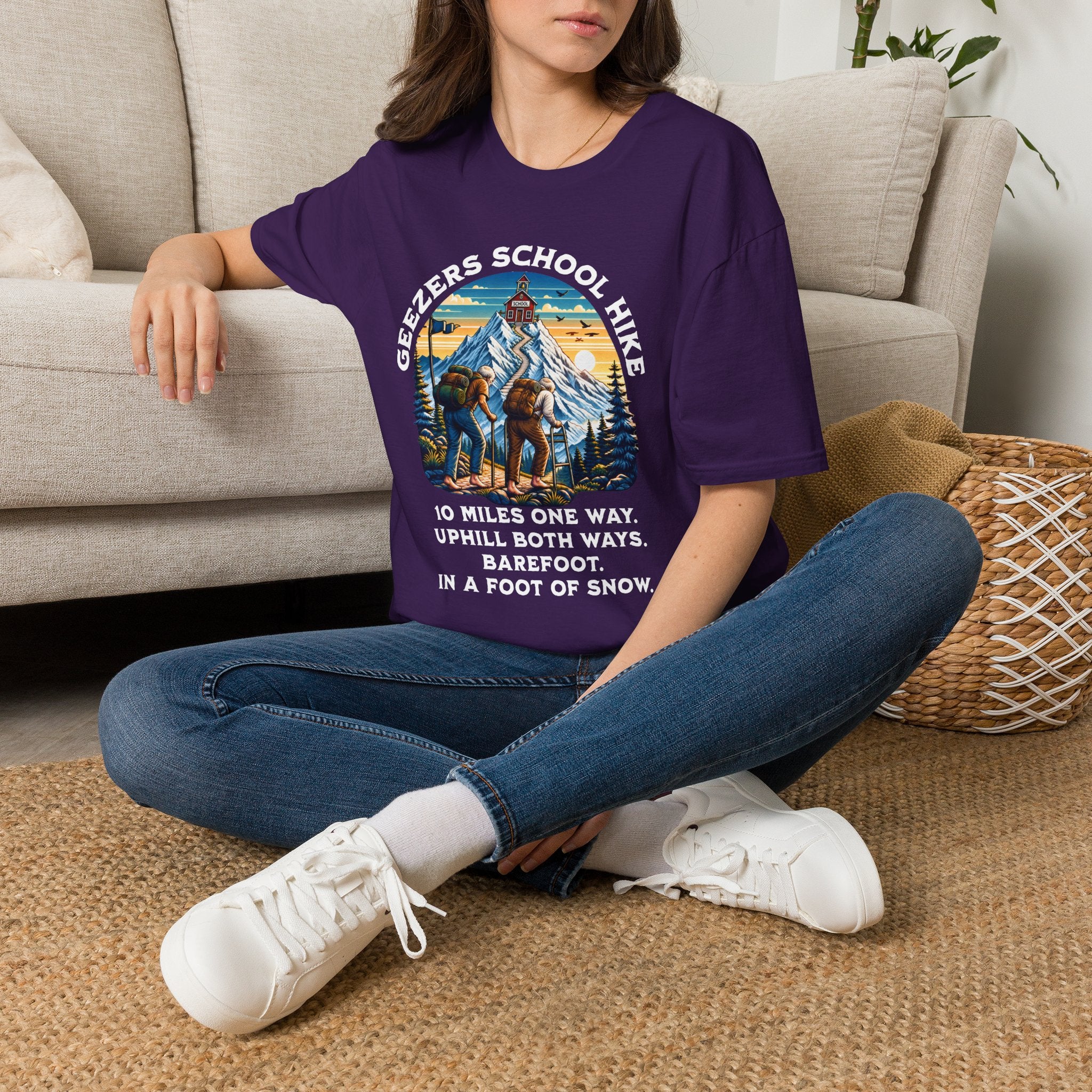 'Geezers School Hike' Mountain Vintage Graphic Tee
