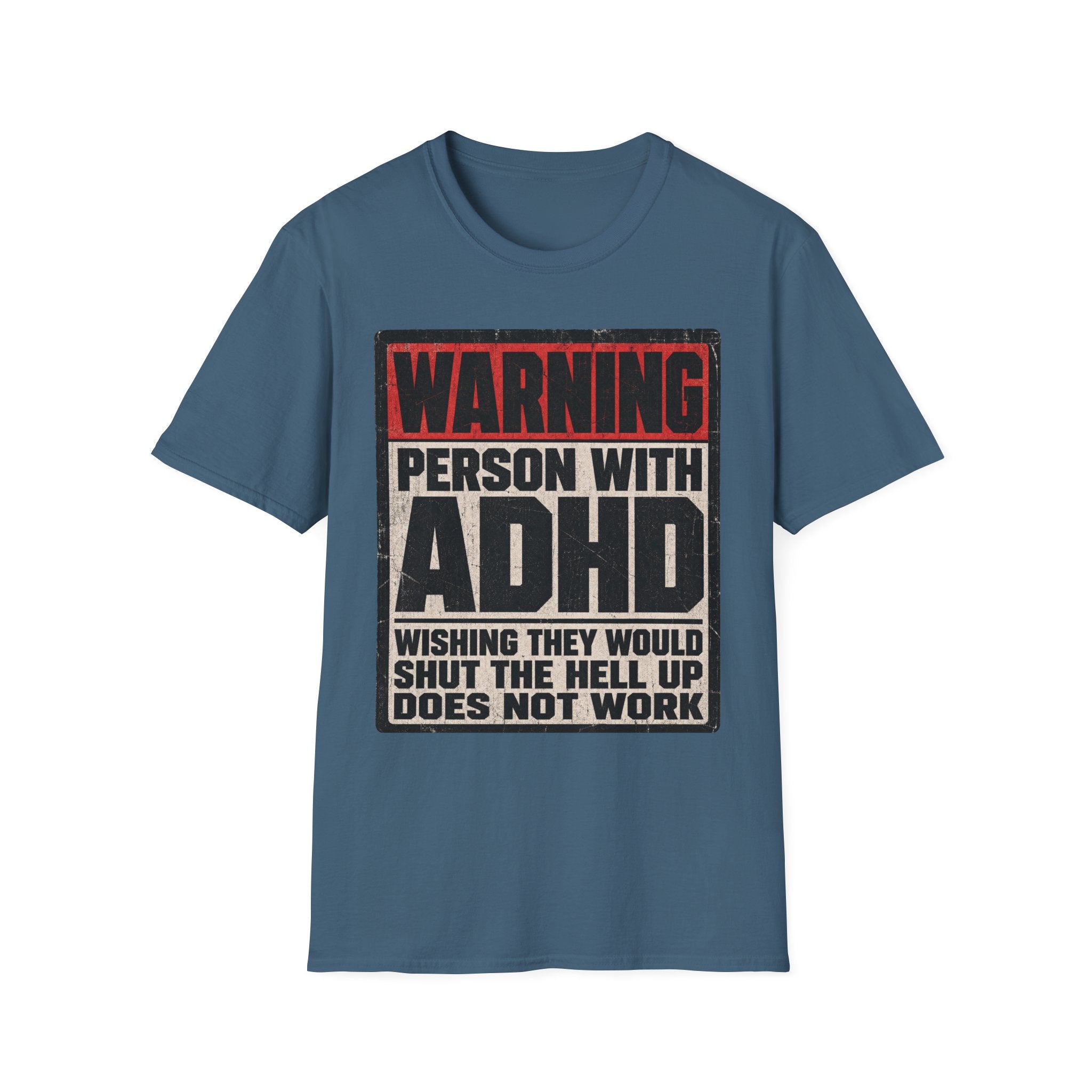 "WARNING! Person With ADHD" Funny and Clever T
